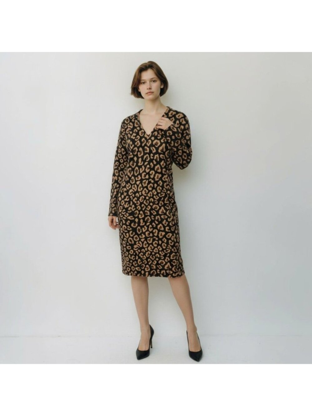 J. McLaughlin Sophia Dress XS Sahara Leopard Print Catalina Cloth Wrinkle Resis